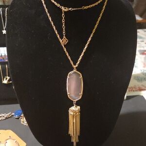 Kendra Scott Rayne Gray Cats Eye Stone Necklace